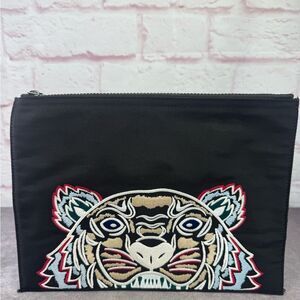 Kenzo Kampus Embroidered Tiger Design Pouch Bag